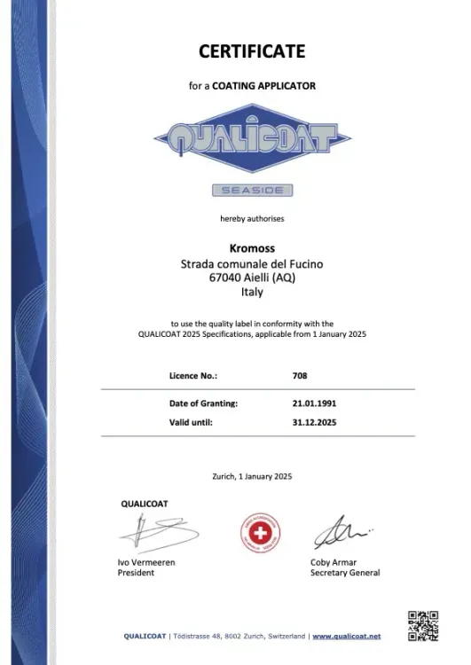 Certificate Qualicoat - SEASIDE